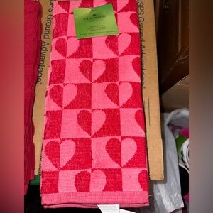 Kate Spade Red and Pink Heart Kitchen Towels